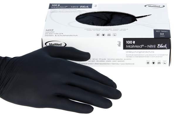 MaiMed Nitrilhandschuhe schwarz 100er Box Gr. M