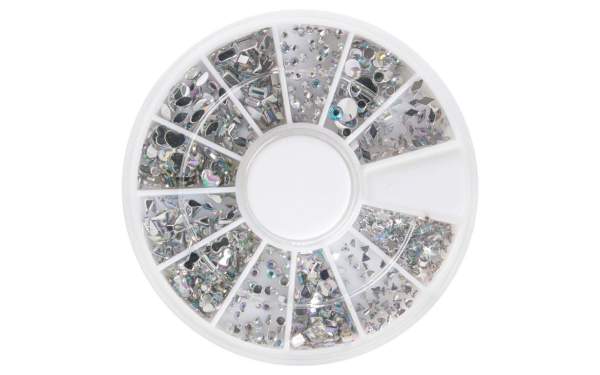 Strasssteine Rondell Silver Mix