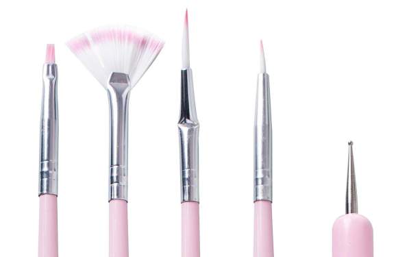 Nailart Pinsel Pinker Griff 5er Set