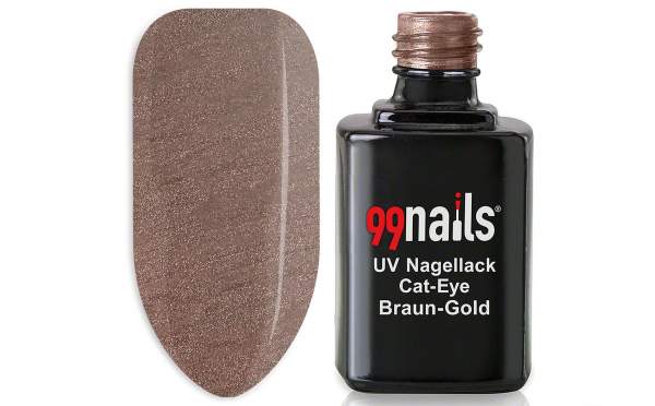 UV Nagellack - Cat-Eye - Braun-Gold 12ml