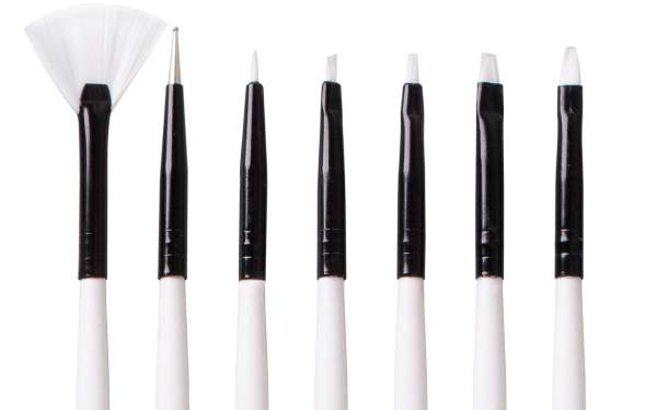 Nailart Pinsel Weißer Griff 7er Set