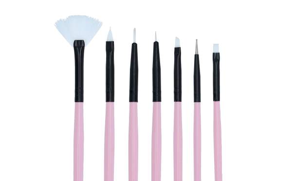 Nailart Pinsel Pinker Griff 7er Set